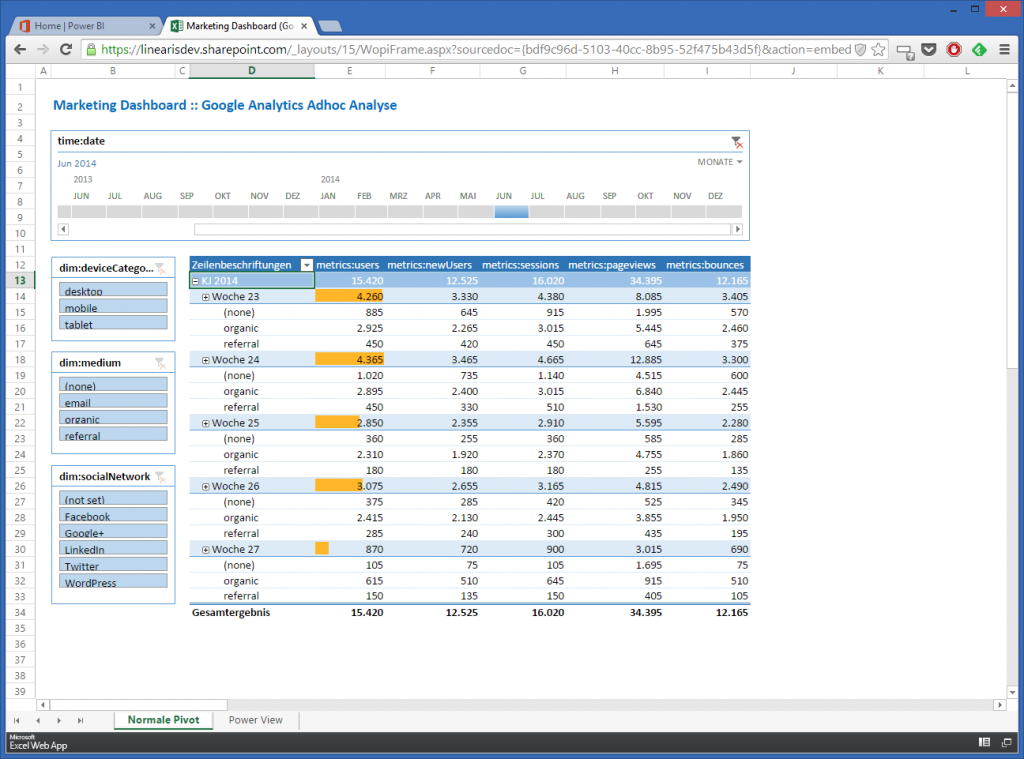 4-3 PivotTable in Office 365