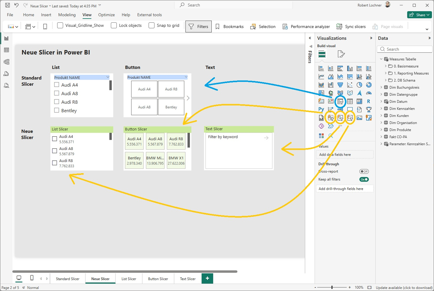 Die drei neuen Slicer Visuals in Power BI – Linearis :: Power BI & data1.io