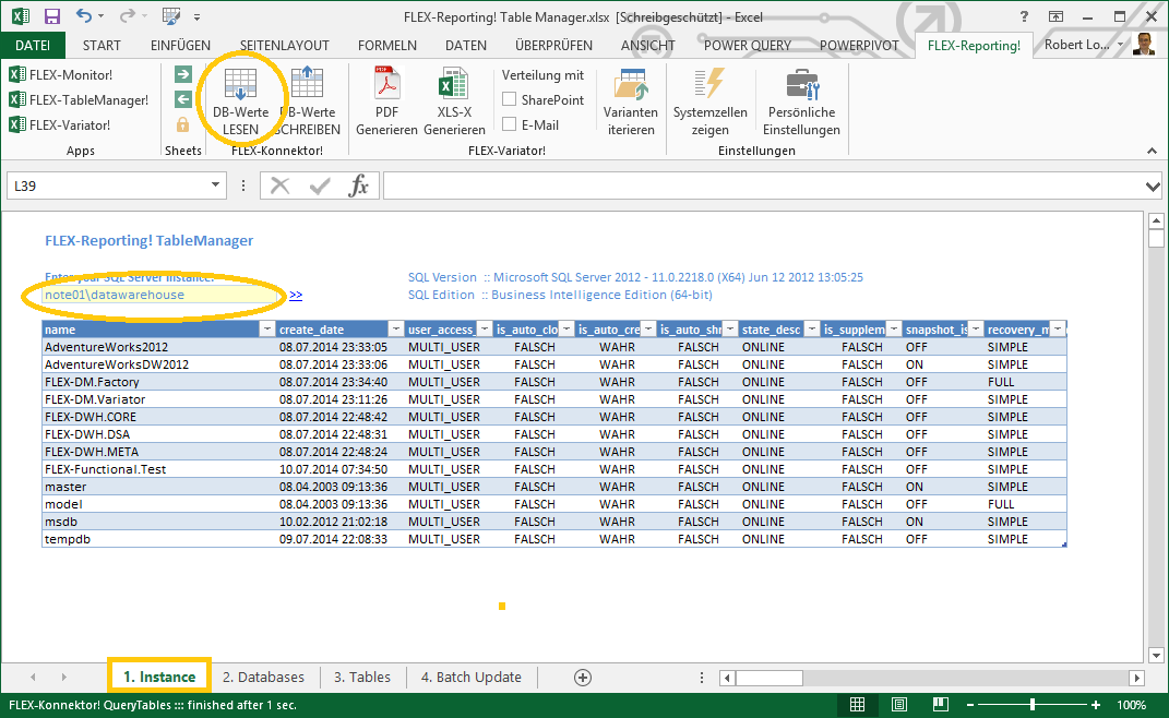 SQL Tabellen mit FLEX-TableManager! direkt in Excel ...