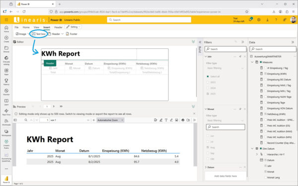 Paginated Reports – Teil 1 Erstellung mit dem Power BI Editor ...